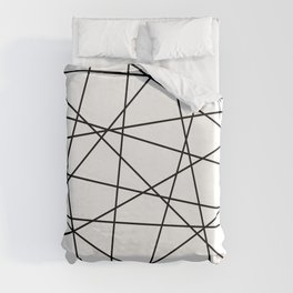 Geometric Lines (black/white) Duvet Cover