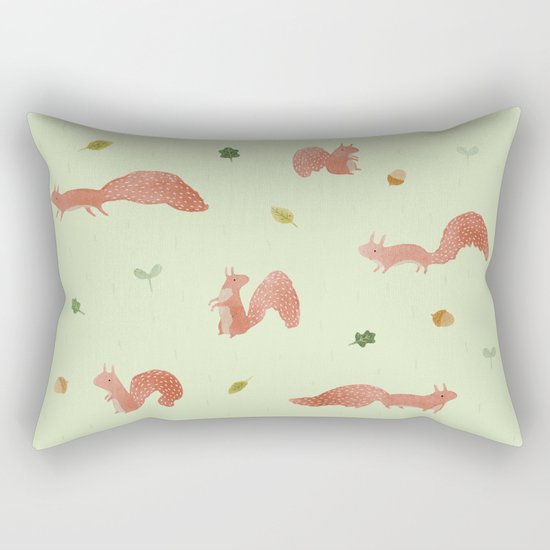 Red Squirrels Rectangular Pillow