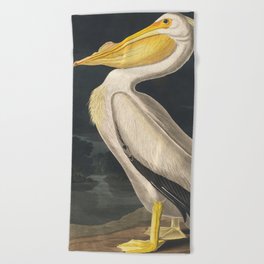 American White Pelican | Audubon | Birds of America | John James Audubon | Beach Towel