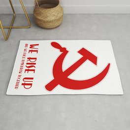 We rise up hammer and sickle protest Rug