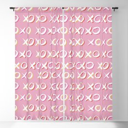 Pink XOXO Pattern Blackout Curtain