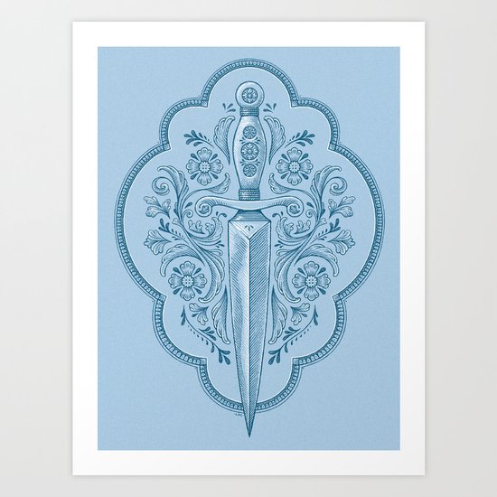 Gothic Dagger Ornamental Art Print