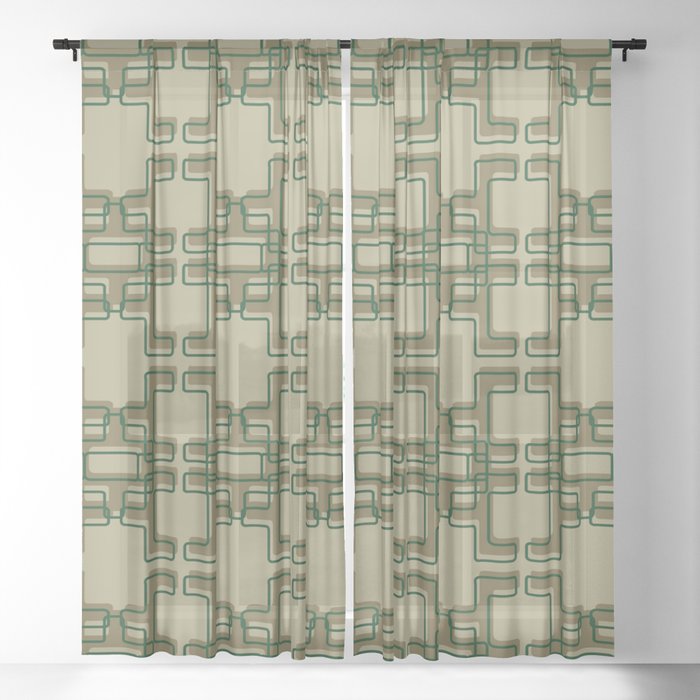 Afro Abstract Modern Print Sheer Curtain