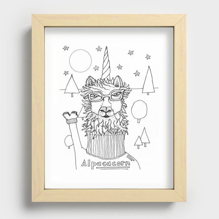 Alpacacorn Recessed Framed Print