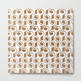 Bronze Colored Steampunk Lines and Curls Abstract  Metal Print | Contemporary, Minimalistdecor, Midcenturymodern, Modernchic, Girlychic, Trendyabstract, Colorfuldecorative, Stripes, Retrovintage, Nauticalcoastal 