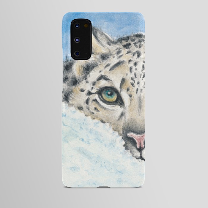 Snow Leopard WatercolorArt Android Case