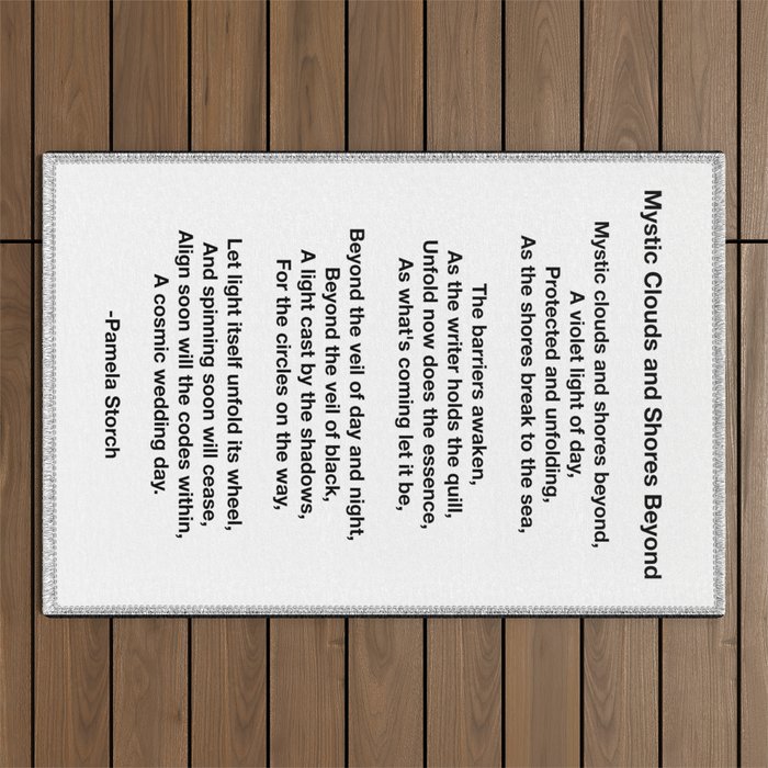 Mystic Clouds and Shores Beyond Poem Outdoor Rug