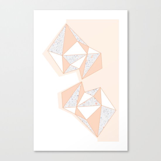 Geometric Nude Color Terrazzo Abstract Design Canvas Print