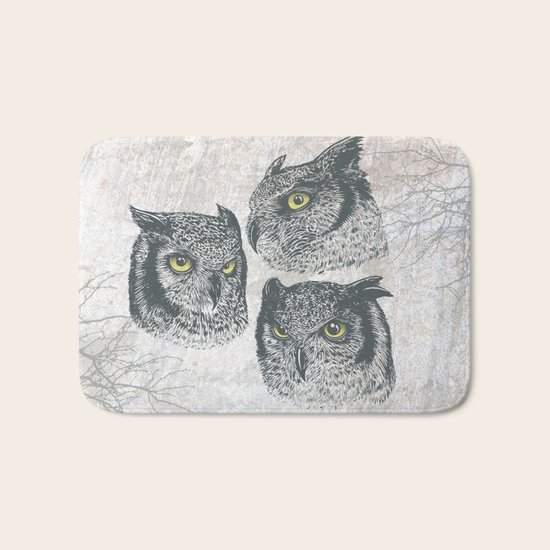 Three Owls Bath Mat