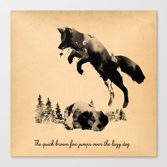 The quick brown fox jumps over the lazy dog Canvas Print