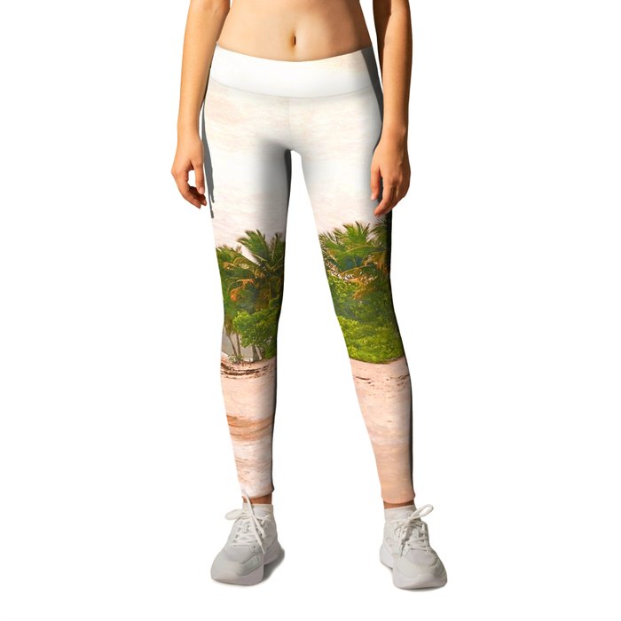 desert island impressionism painted realistic scene Leggings