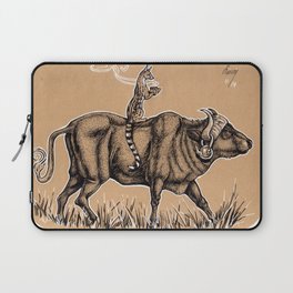 Teatime with waterbuffalo and genet Laptop Sleeve