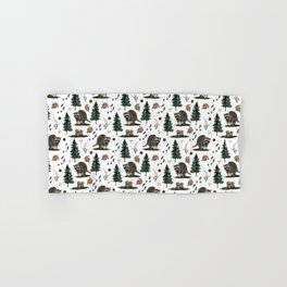 Raccoon and forest elements  Hand & Bath Towel