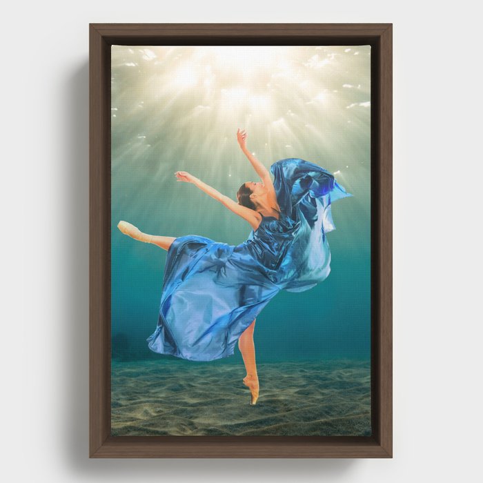Dancing in Turquoise Waters Framed Canvas
