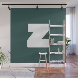 z (White & Dark Green Letter) Wall Mural