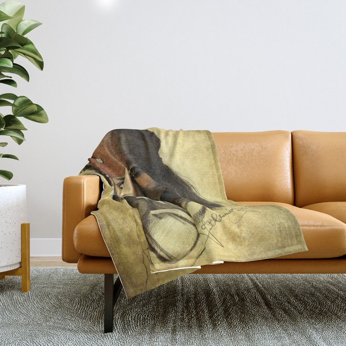 Portrait of a pirate Throw Blanket