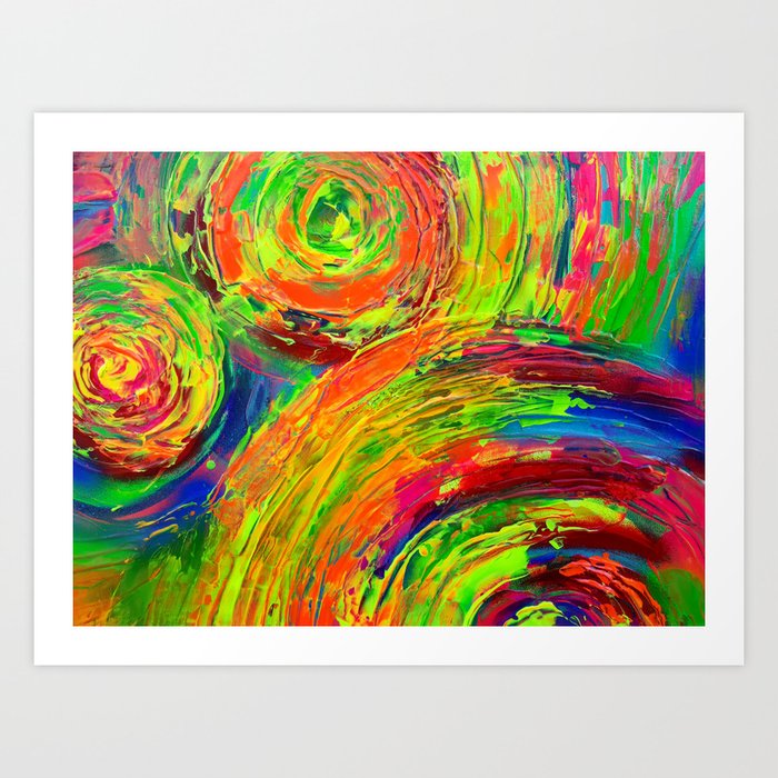 Gyps Dance 10 Detail Relief Impasto Textured Modern Abstract Cercles Painting Art Print Art Print By Soostiberiu Society6