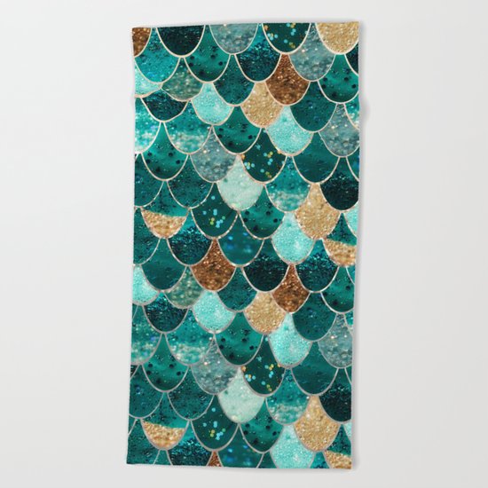 Beach Towels | Society6  REALLY MERMAID Beach Towel