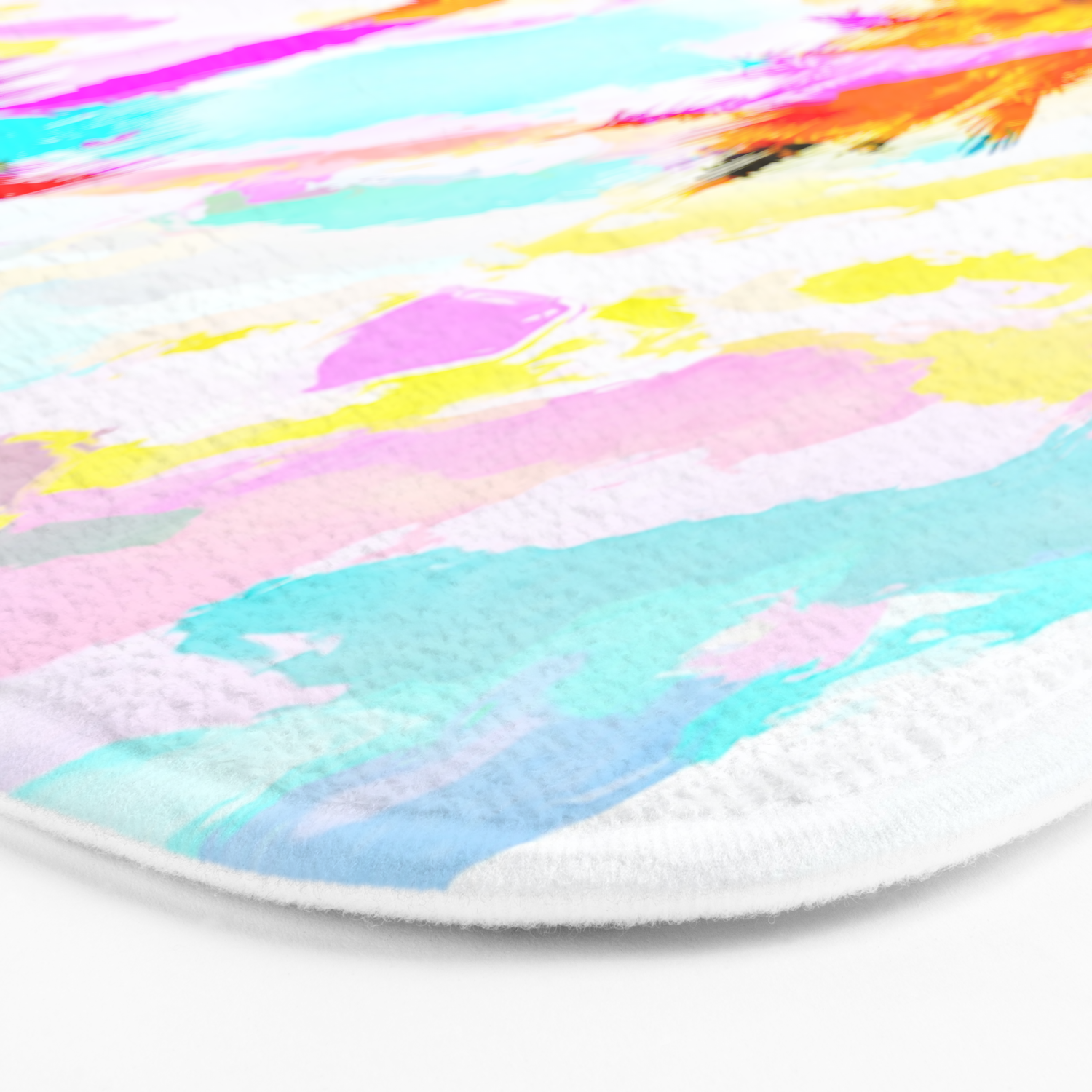 Palm Tree With Colorful Painting Texture Abstract Background In