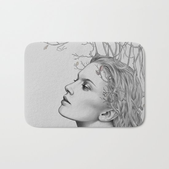 Lady November - digital painting Bath Mat