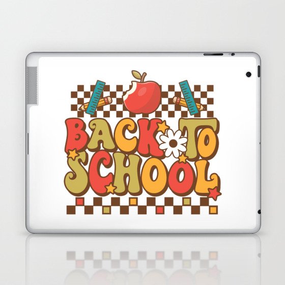 Back to school ruler retro vintage art Laptop & iPad Skin