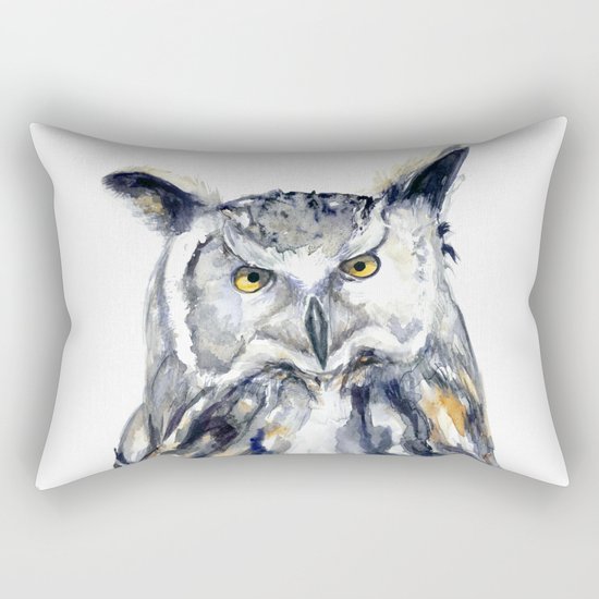A Serious Owl Rectangular Pillow