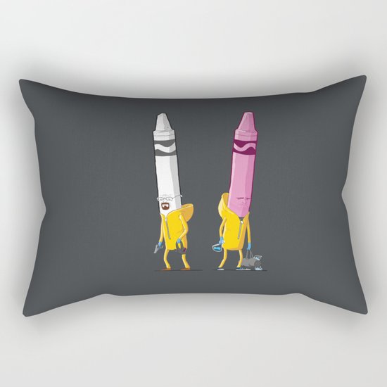 White and Pink Rectangular Pillow