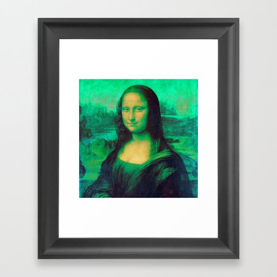 Mona Lisa's Haze (green) Framed Art Print