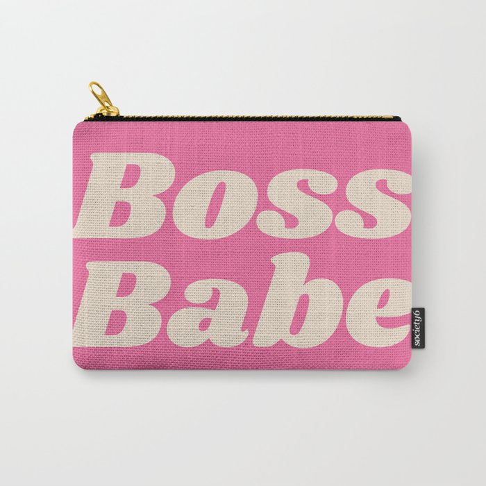 Retro Boss Babe - Pink Carry-All Pouch