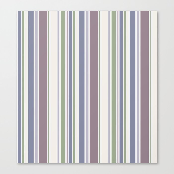 Combo Stripe Multi Pastel Canvas Print