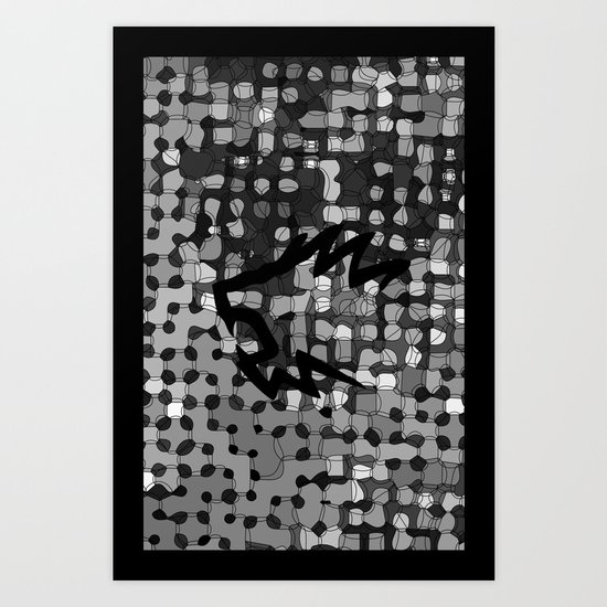 Retropattern Gray Art Print