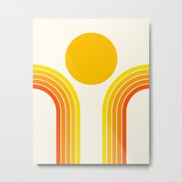 Summer sun Metal Print | Graphicdesign, Digital, Curated, Orange, Vintage, Yellow, 70S, Sun, 80S, Retro 
