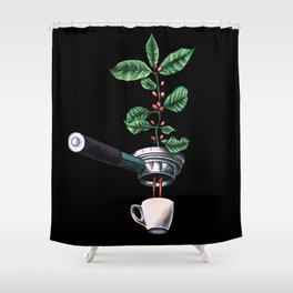 Coffee Plant Design Espresso Barista Shower Curtain