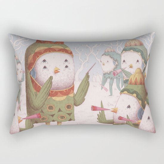 Trumpet Bird Orchestra Rectangular Pillow