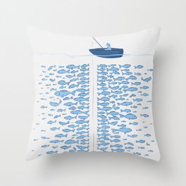 217 Finicky Fish (plenty of fish in the sea) Throw Pillow