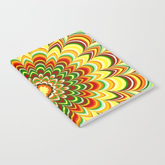 Colorful flower striped mandala Notebook