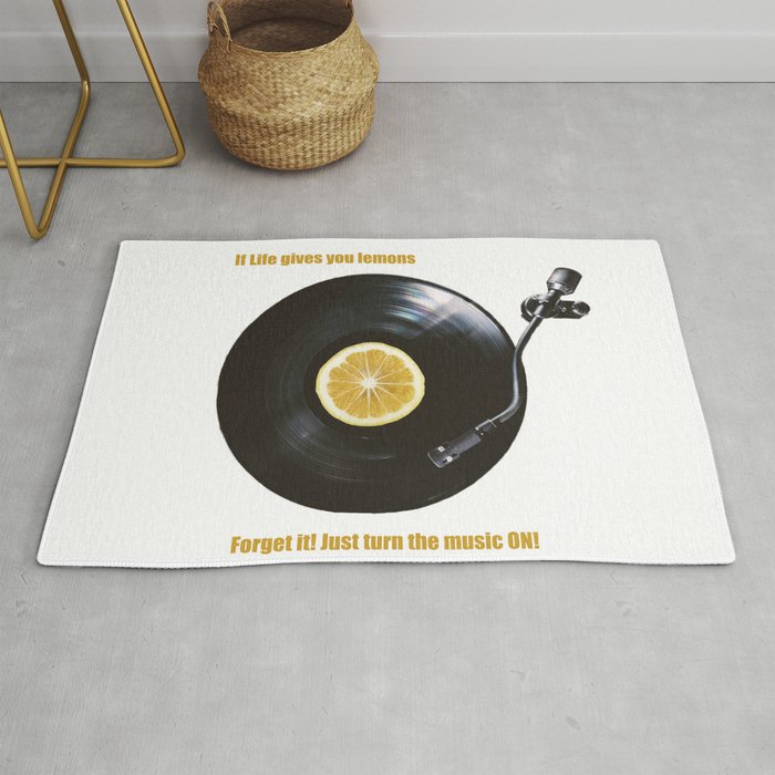 Have a fresh lemonade of music! With your vinyl lemon record just turn the music on and you'll have the perfect mix Rug