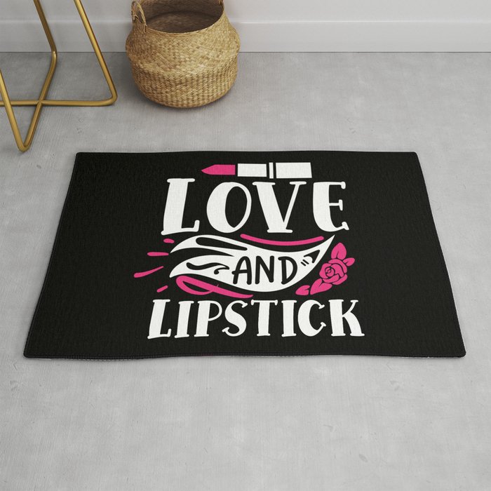 Love And Lipstick Pretty Makeup Beauty Quote Rug