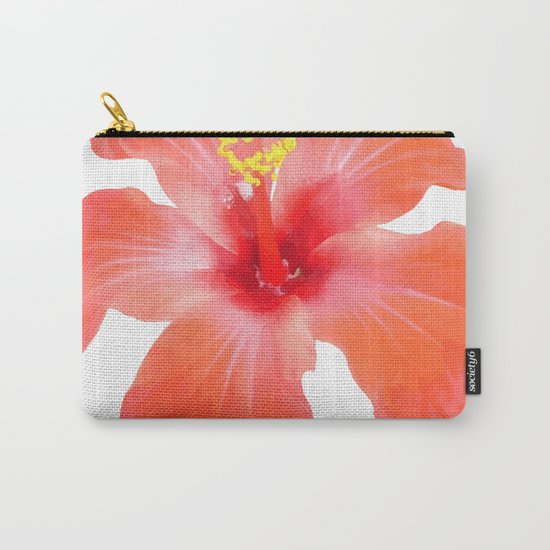 Red Hibiscus Vector Isolated Carry-All Pouch