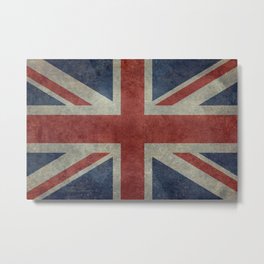England's Union Jack, Dark Vintage 3:5 scale Metal Print