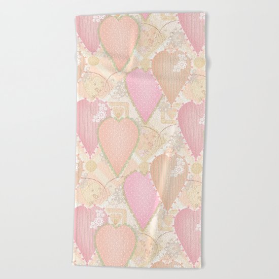 Retro . Valentine's Day . Beach Towel