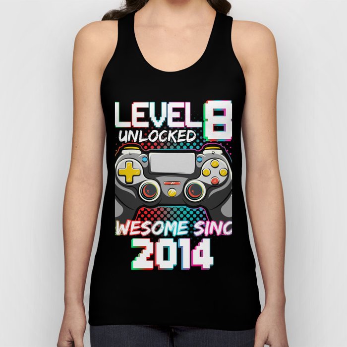 LEVEL 8 UNLOCKED AWESOME SINCE 2014 HAPPY BIRTHDAY FOR MEN, BOYs, SON, KIDs Tank Top