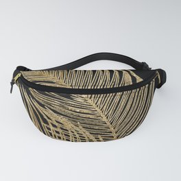 Palm Leaves Finesse Line Art with Gold Foil #1 #minimal #decor #art #society6 Fanny Pack