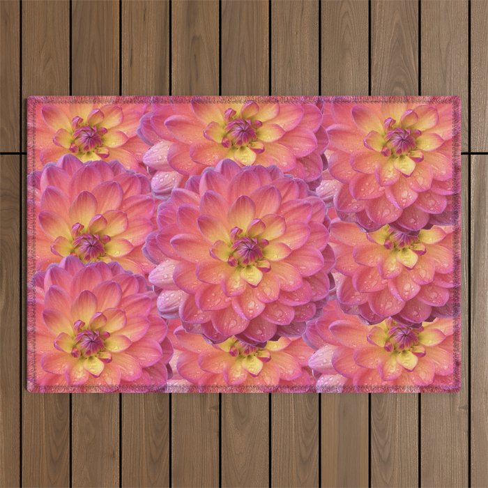 Dhalias art work  Outdoor Rug