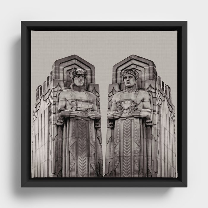 The Guardians in Grey Framed Canvas