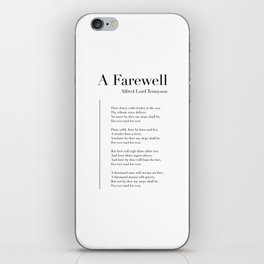 A Farewell by Alfred Lord Tennyson iPhone Skin