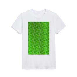 Green Silk Metallic Floral Modern Collection Kids T Shirt