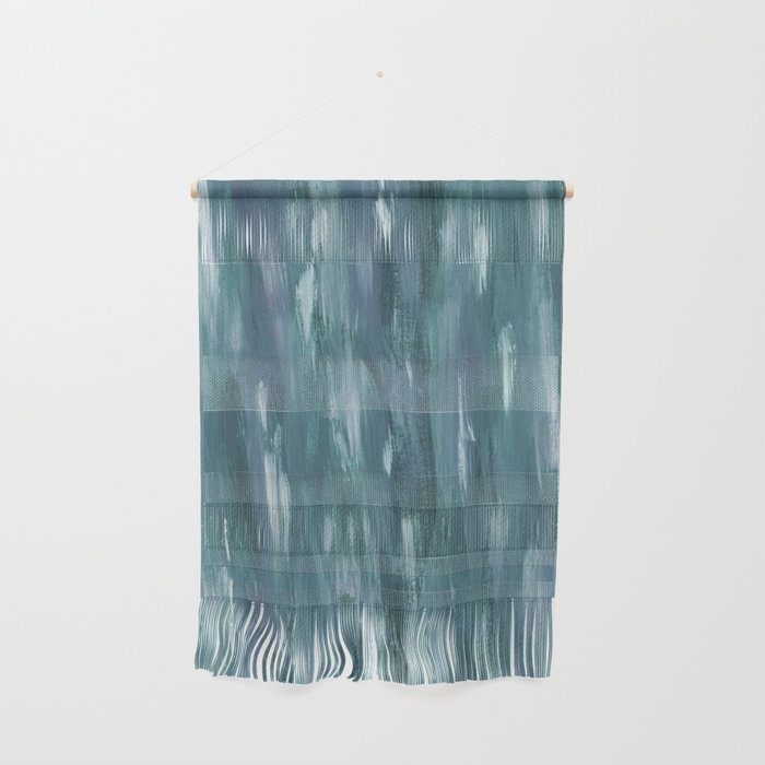 Touching Teal Blue White Watercolor Abstract #1 #painting #decor #art #society6 Wall Hanging