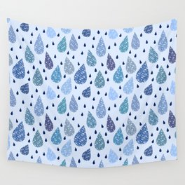 Drops with fun abstract texture  Wall Tapestry