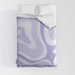 Modern Retro Liquid Swirl Abstract in Light Lavender Purple Comforter